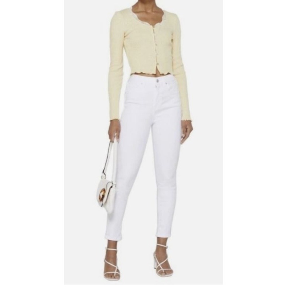 Abound Women's High Rise Straight Leg Sustainable Skinny Jeans in White Size 26